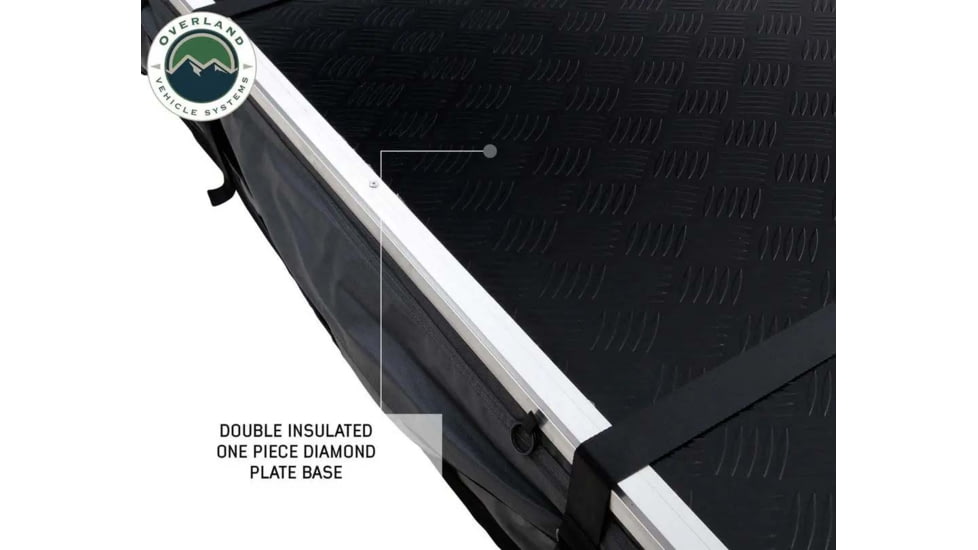 Overland Vehicle Systems Nomadic 4 Extended Roof Top Tent, 4 Person, w/ Annex Base, Dark Gray/Green, 75 x 122 x 51 in, 18141936