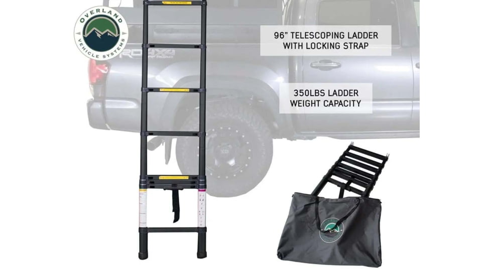 Overland Vehicle Systems Nomadic 4 Extended Roof Top Tent, 4 Person, w/ Annex Base, Dark Gray/Green, 75 x 122 x 51 in, 18141936