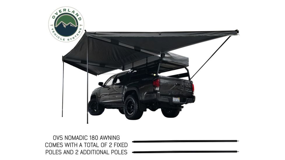 Overland Vehicle Systems Nomadic Awning 180 Cover, Universal, Dark Gray/Black, 240 x 78.5 in, 19609907