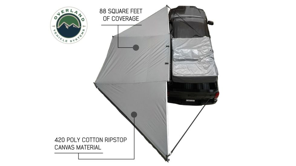 Overland Vehicle Systems Nomadic Awning 180 Cover, Universal, Dark Gray/Black, 240 x 78.5 in, 19609907