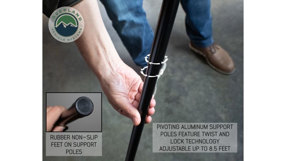 Overland Vehicle Systems Nomadic Awning 180 Cover, Universal, Dark Gray/Black, 240 x 78.5 in, 19609907