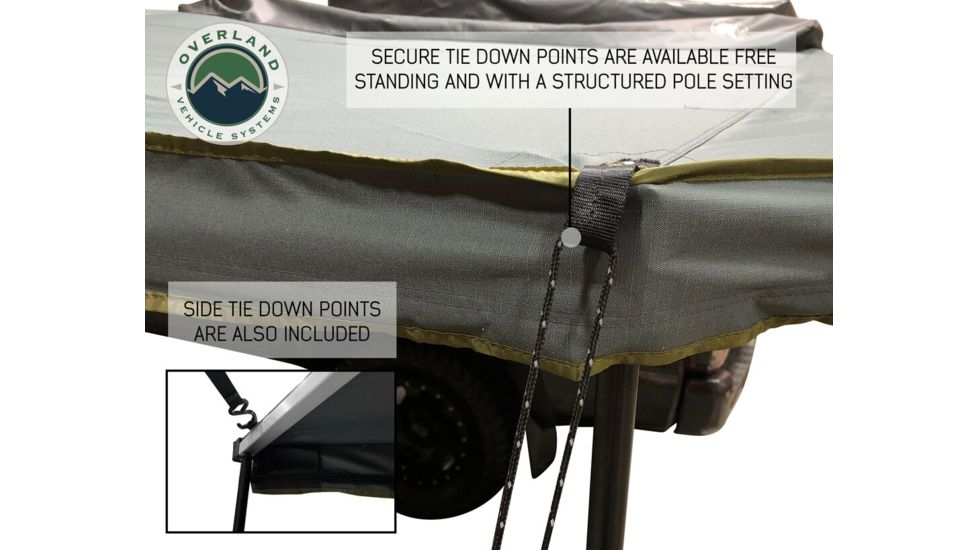 Overland Vehicle Systems Nomadic Awning 270 Cover, Driver Side, Dark Gray/Black, 240 x 157 x 88.5 in, 19519907