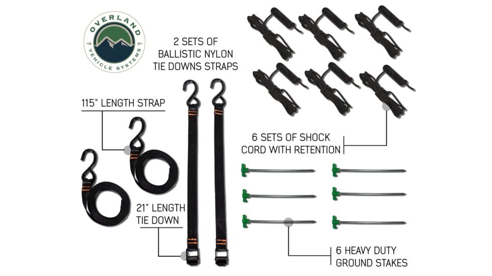 Overland Vehicle Systems Nomadic Awning 270 Cover, Passenger Side, Dark Gray/Black, 240 x 157 x 88.5 in, 19529907
