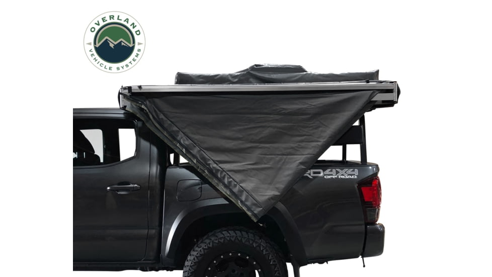 Overland Vehicle Systems Nomadic Awning 270 Degree Awning and Wall 1, 2, &amp; 3, w/Mounting Brackets, Driverside, Dark Gray, 19539907