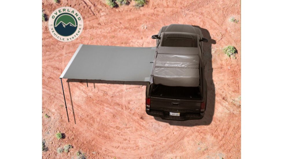 Overland Vehicle Systems Nomadic Awning 6.0 Covered Shelter, 53 sq ft, 600D, Dark Gray/Black, 98.5 x 78.5 in, 18049909