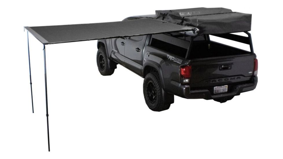 Overland Vehicle Systems Nomadic Awning 6.0 Covered Shelter, 53 sq ft, 600D, Dark Gray/Black, 98.5 x 78.5 in, 18049909