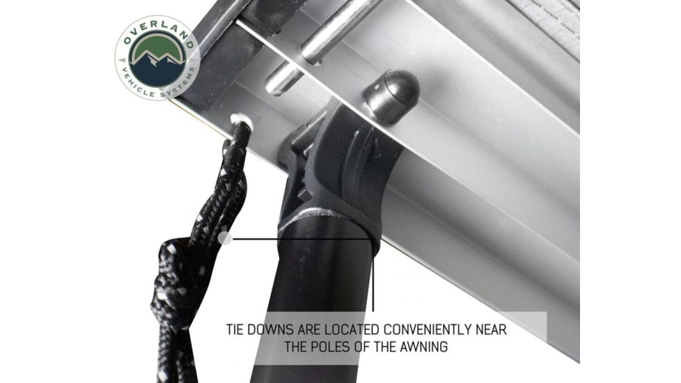 Overland Vehicle Systems Nomadic Awning 8.0 Covered Shelter, 69 sq ft, 600D, Dark Gray/Black, 98.5 x 101.5 in, 18059909