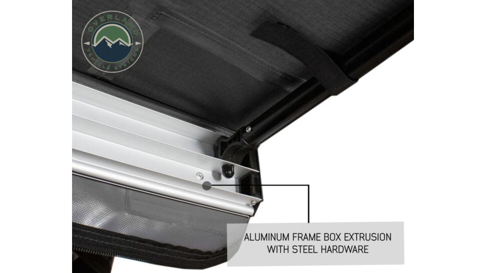 Overland Vehicle Systems Nomadic Awning 8.0 Covered Shelter, 69 sq ft, 600D, Dark Gray/Black, 98.5 x 101.5 in, 18059909