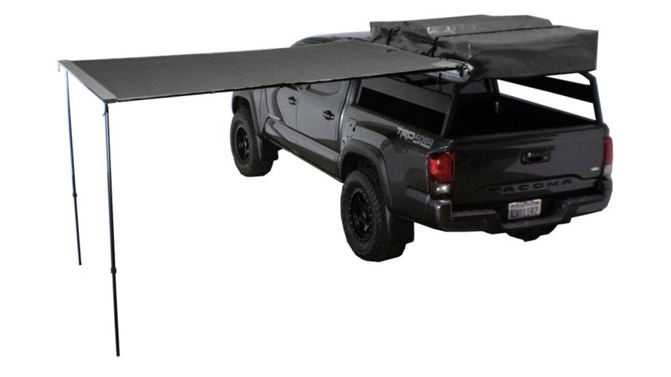 Overland Vehicle Systems Nomadic Awning 8.0 Covered Shelter, 69 sq ft, 600D, Dark Gray/Black, 98.5 x 101.5 in, 18059909