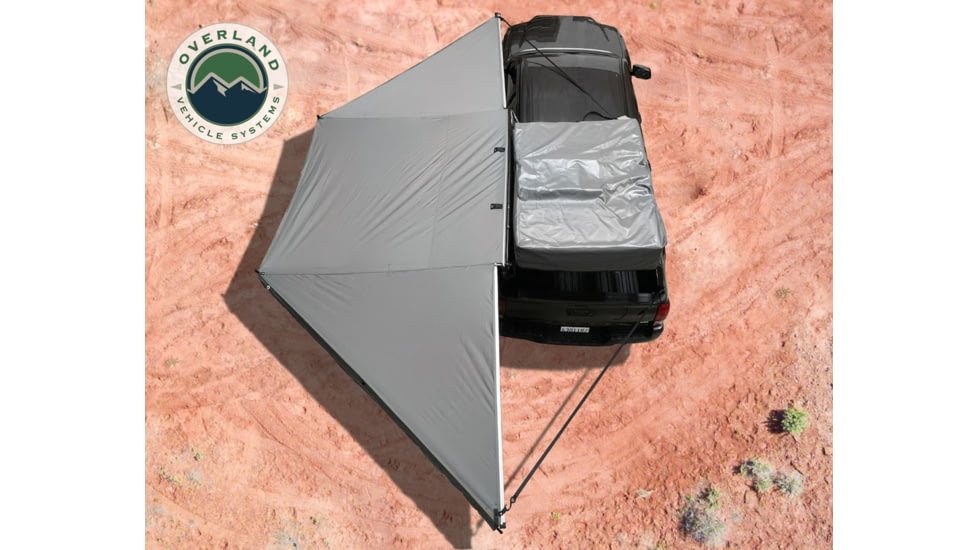 Overland Vehicle Systems Nomadic Awning Tent 180 Degree 88 SF of Shelter With Zip In Wall, Dark Gray, 19619907