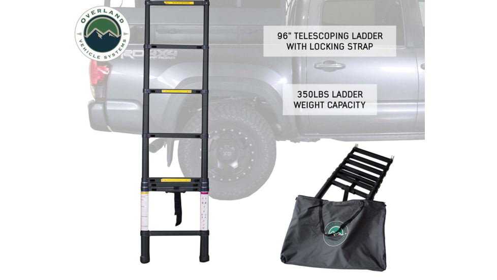 Overland Vehicle Systems Nomadic Extended Roof Top Tent w/ Green Rain Fly and Black Cover - 4+ Person, 4 Season, Dark Gray/Green, 18149936