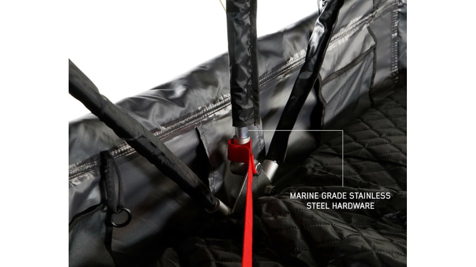 Overland Vehicle Systems Nomadic Extended Roof Top Tent w/ Green Rain Fly and Black Cover - 4+ Person, 4 Season, Dark Gray/Green, 18149936