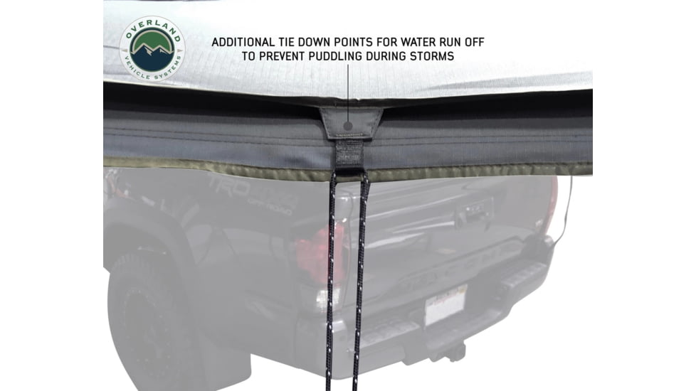 Overland Vehicle Systems Nomadic LT 270 Awning &amp; Wall 1, 2, &amp; Mounting Brackets - Driverside, Grey/Green, 19579907