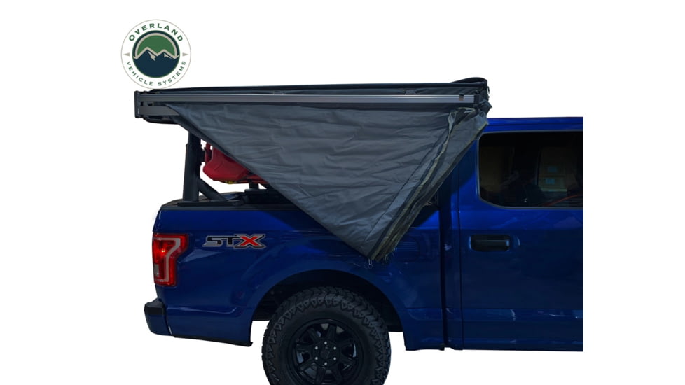 Overland Vehicle Systems Nomadic LT 270 Awning &amp; Wall 1, 2, &amp; Mounting Brackets - Passenger Side, Grey/Green, 19589907