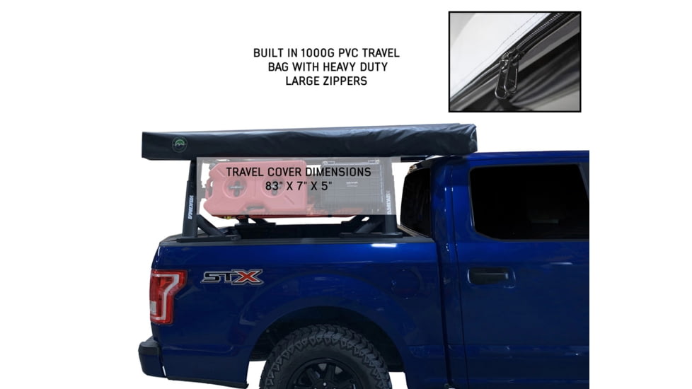 Overland Vehicle Systems Nomadic LT 270 Awning &amp; Wall 1, 2, &amp; Mounting Brackets - Passenger Side, Grey/Green, 19589907
