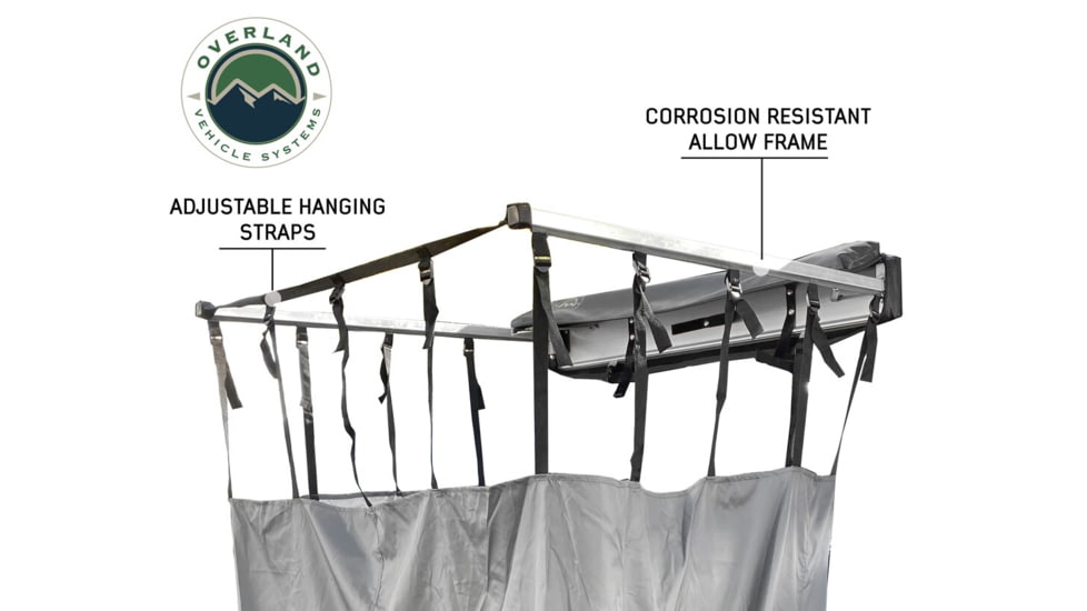 Overland Vehicle Systems Nomadic Quick Deploying Car Side Shower Room, Dark Gray, 18199909