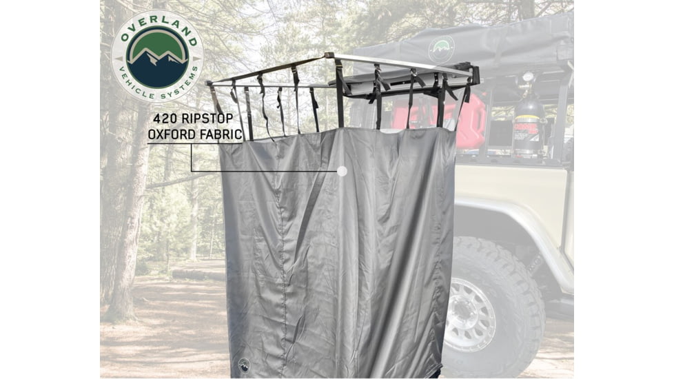 Overland Vehicle Systems Nomadic Quick Deploying Car Side Shower Room, Dark Gray, 18199909