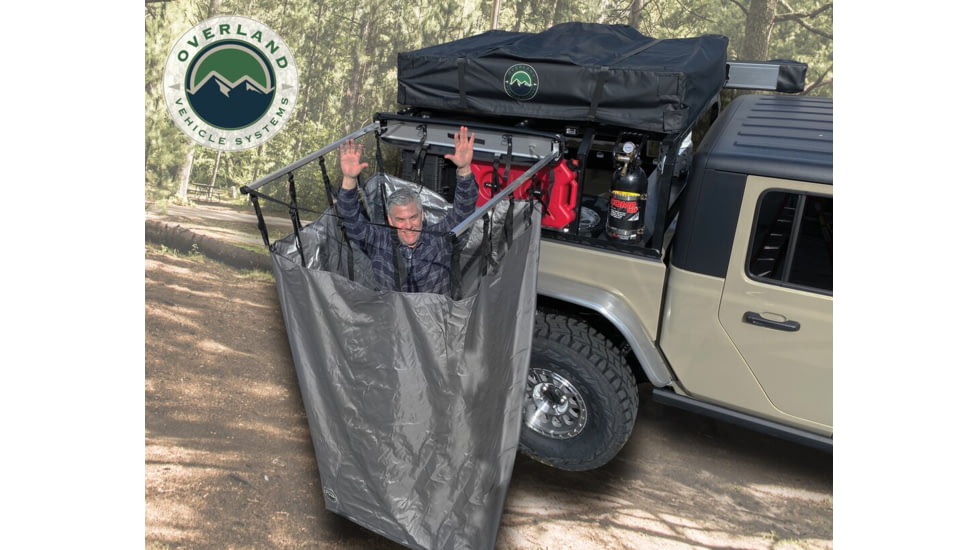 Overland Vehicle Systems Nomadic Quick Deploying Car Side Shower Room, Dark Gray, 18199909