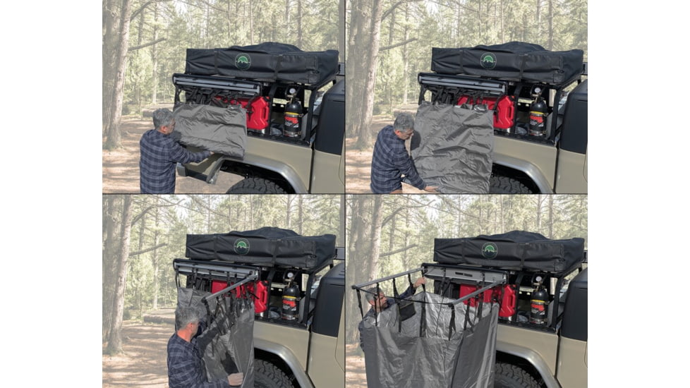 Overland Vehicle Systems Nomadic Quick Deploying Car Side Shower Room, Dark Gray, 18199909