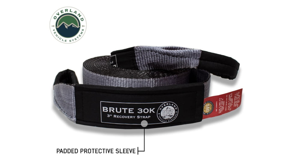 Overland Vehicle Systems Tow Strap, 30000 lbs, 3in x 30ft, Black, 19069916