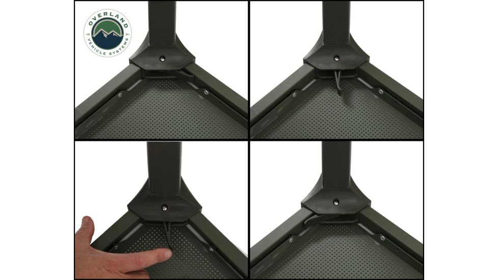 Overland Vehicle Systems Wild Land Camping Gear Table, 200 lbs Weight Capacity, Green, Large, 26049910