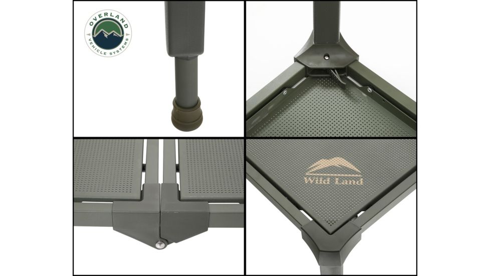 Overland Vehicle Systems Wild Land Camping Gear Table, 200 lbs Weight Capacity, Green, Large, 26049910