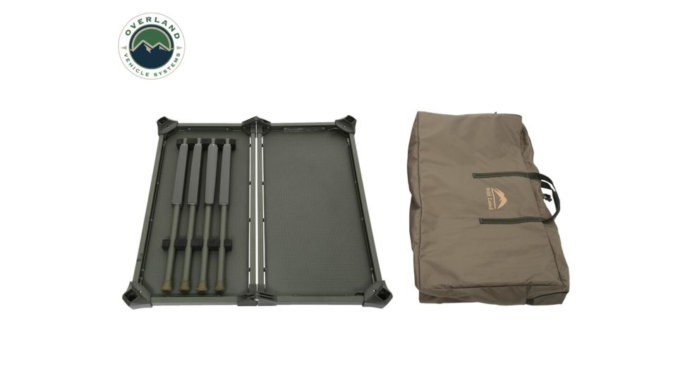 Overland Vehicle Systems Wild Land Camping Gear Table, 200 lbs Weight Capacity, Green, Large, 26049910