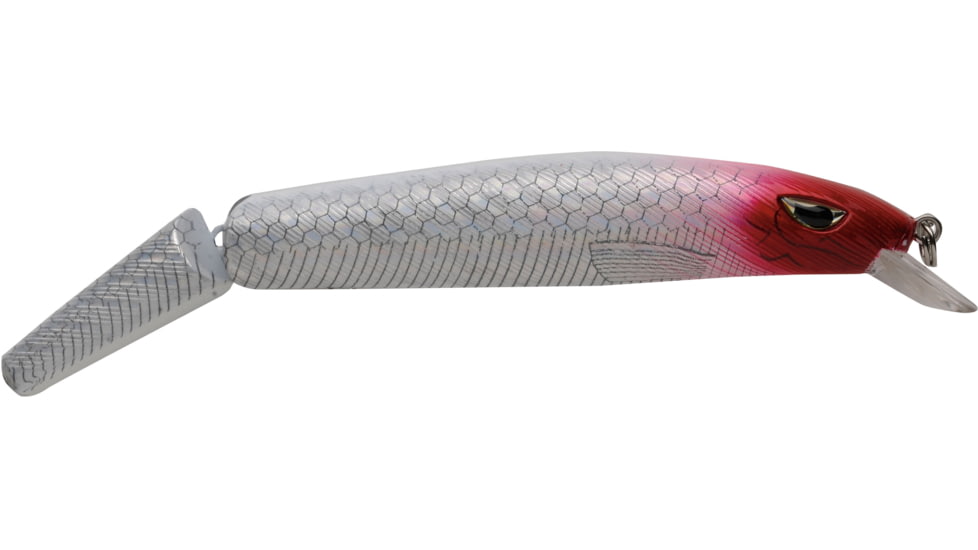 P-Line Angry Eye Predator Jointed Minnow Bait, 6.5in, Red/Pearl Laser, PPAE-13