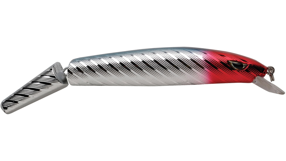 P-Line Angry Eye Predator Jointed Minnow Bait, 6.5in, Red/Silver, PPAE-04