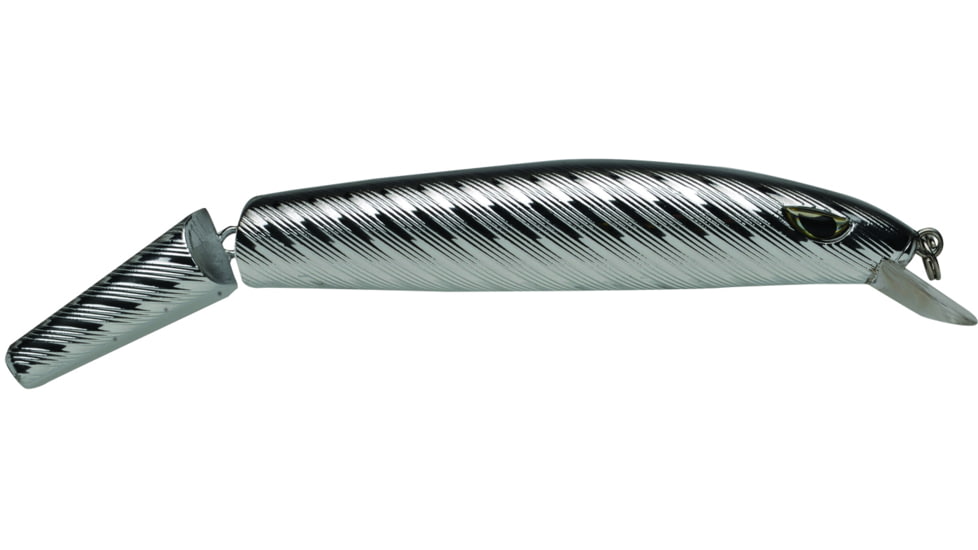 P-Line Angry Eye Predator Jointed Minnow Bait, 6.5in, Silver/Black Back, PPAE-06