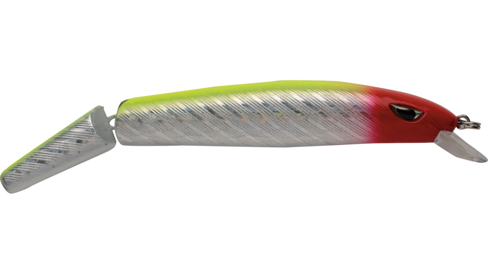 P-Line Angry Eye Predator Jointed Minnow Bait, 6.5in, Silver Yellow Red Head, PPAE-121