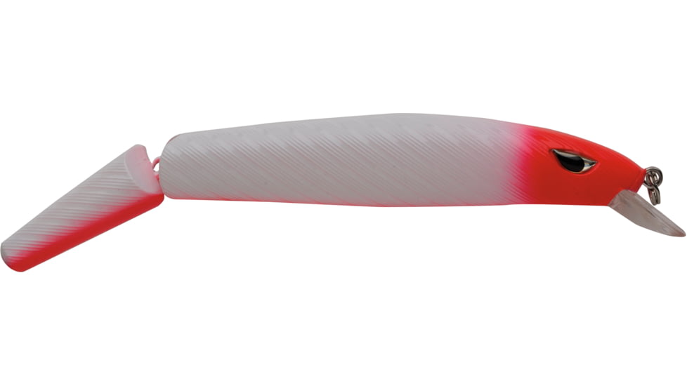 P-Line Angry Eye Predator Jointed Minnow Bait, 6.5in, White/Red, PPAE-02