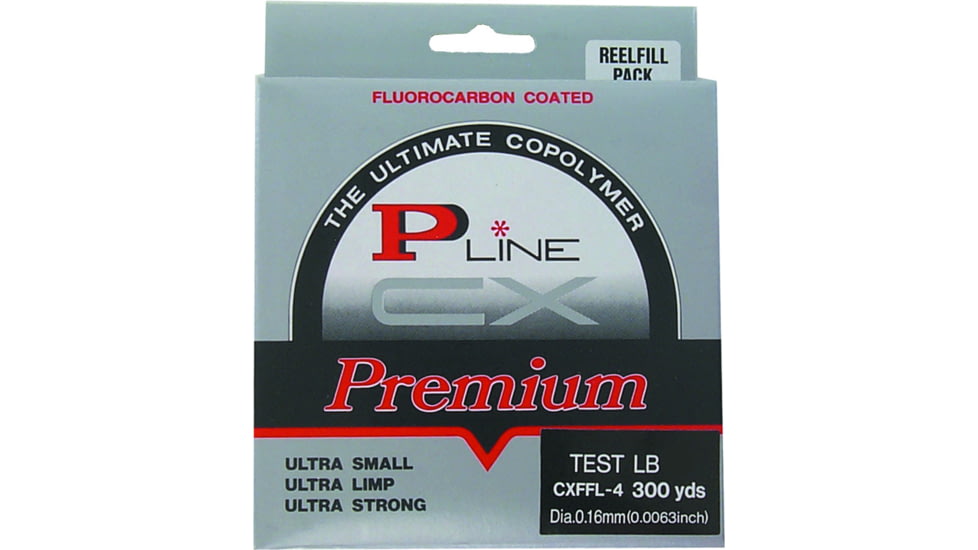 P-Line Cx Premium Fluorocarbon-Coated Mono Filler Spool, Clear Fluorescent, 8lb 300Yd, CXFFL-8