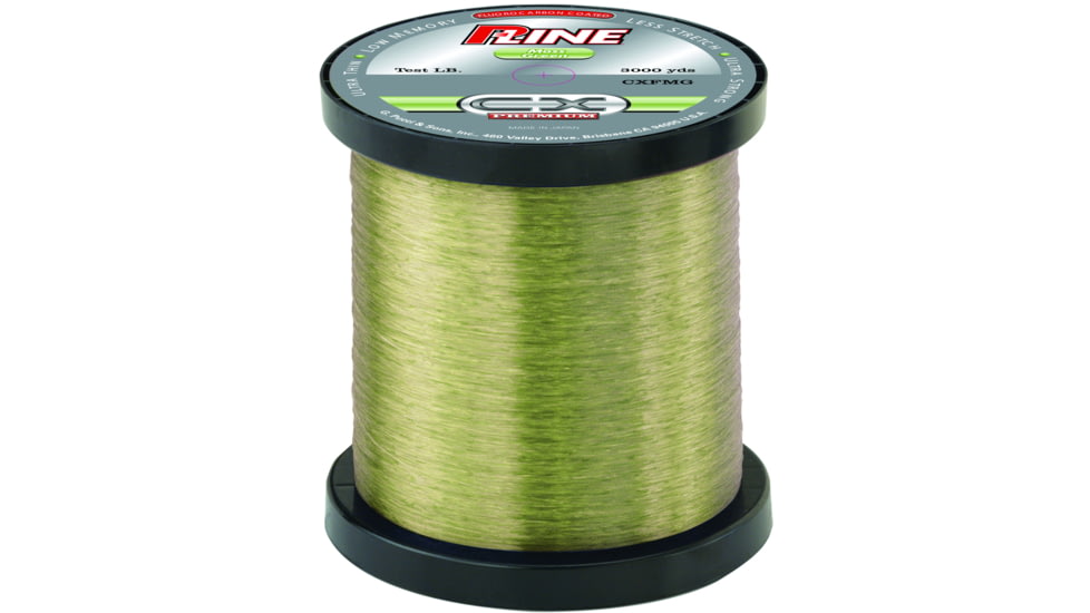 P-Line CX Premium Fluorocarbon-Coated Mono Service Spool 10lb 3000yd Moss Green, CXBSMG-10