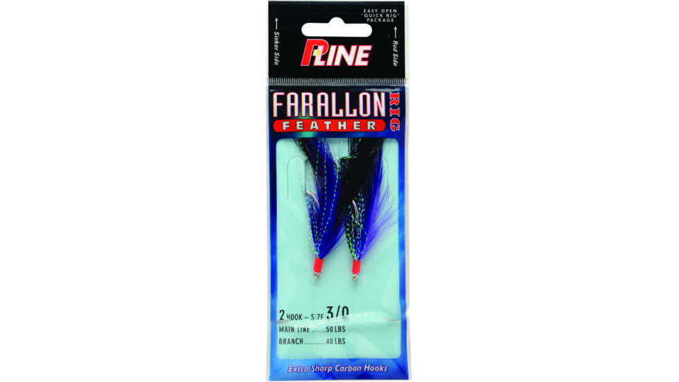 P-Line Farallon Feather 2 Hooks, 5/0, Purple/Black, FF-5/0-PUR/BLK