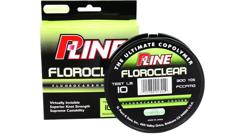 P-Line Floroclear Fluorocarbon Coated Mono, Mist Green, 12lb 300Yd, FCCFMGF-12