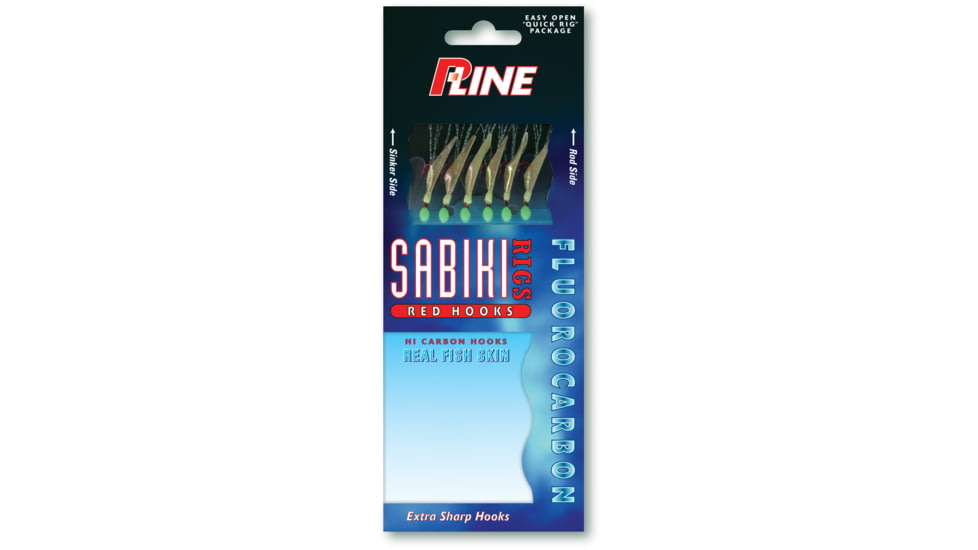 P-Line Fluorocarbon Fish Skin With Mylar Sabiki Rig, Size 12, PSFCFSM-12