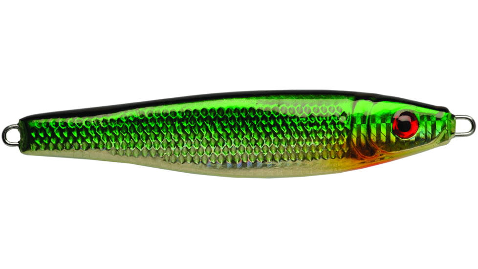 P-Line Halibut Drop Jig, Chrome/Green Glow Belly, 14oz, PHDJ14-02