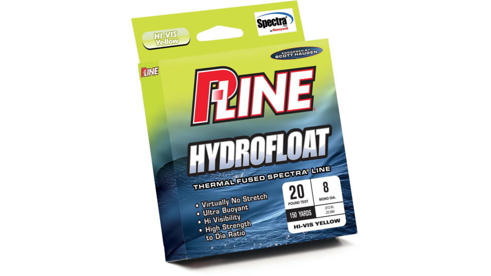 P-Line Hydrofloat Spectra Braided Line 10lb 150yd Hi-Viz Yellow, HYDRO150-10