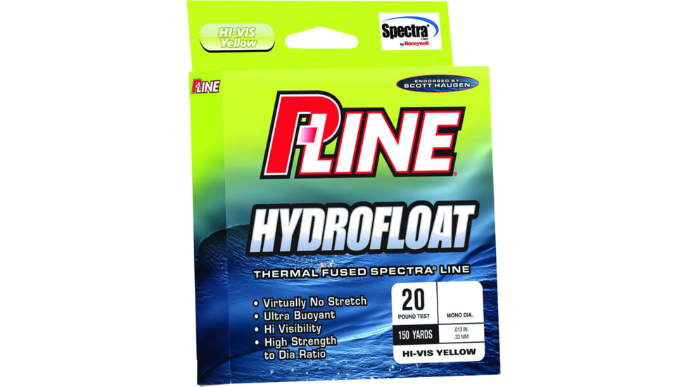 P-Line Hydrofloat Spectra Braided Line 20lb 150yd Hi-Viz Yellow, HYDRO150-20