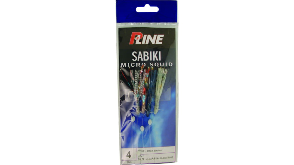 P-Line Sabiki Rig #4 Micro Squid 4 Hook Sabiki Rig, MSQ-44