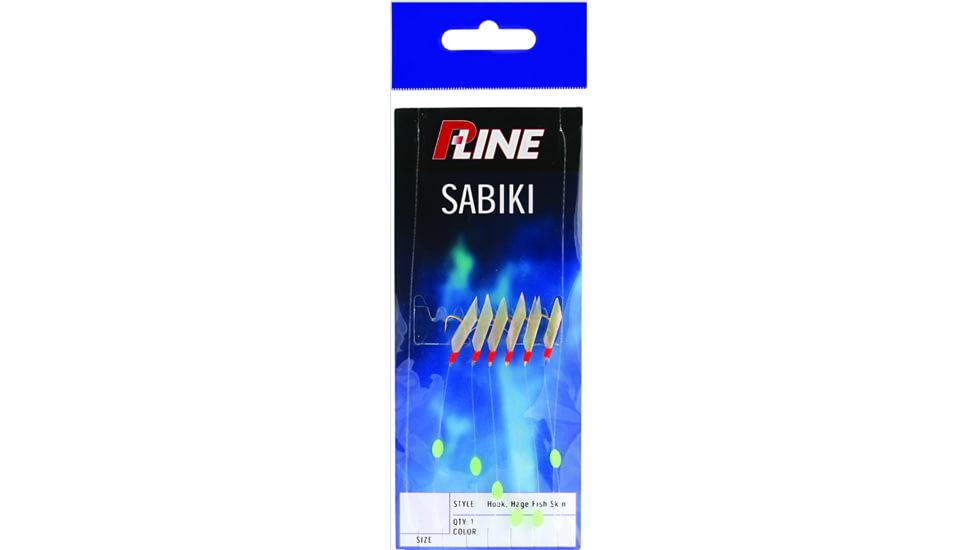 P-Line Sabiki Rig Hage Aurora Fish Skin Sabiki Rig, 14, SAFS14