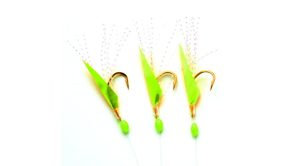 P-Line Shad Sabiki Rig 3 Hook Size 4 Sabiki Rig, Chartreuse Shad, PSSMC-4