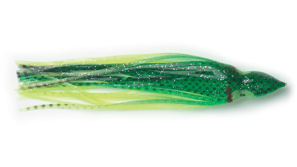 P-Line Sunrise Squid Skirt 4 1/2", Green/Black/Chartreuse 5/Pack, SQ45-098