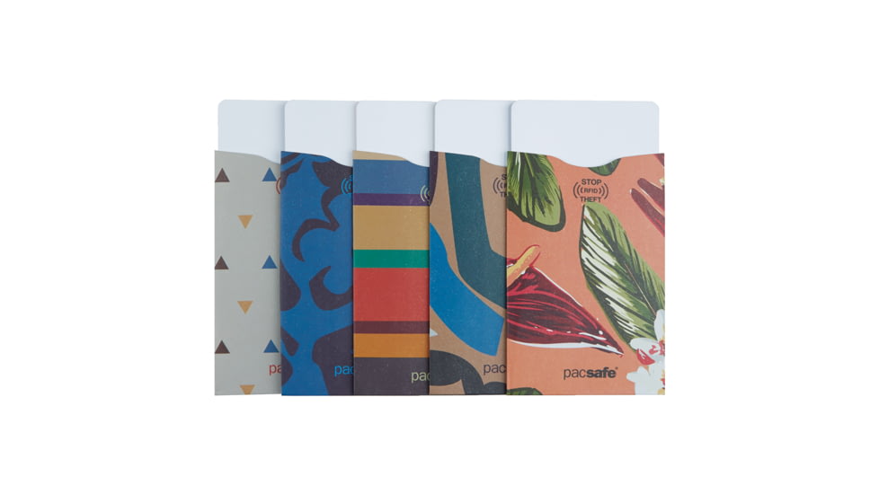 Pacsafe RFIDsleeve 25 Credit Card Sleeve, 5 pack, Tropical 10361803