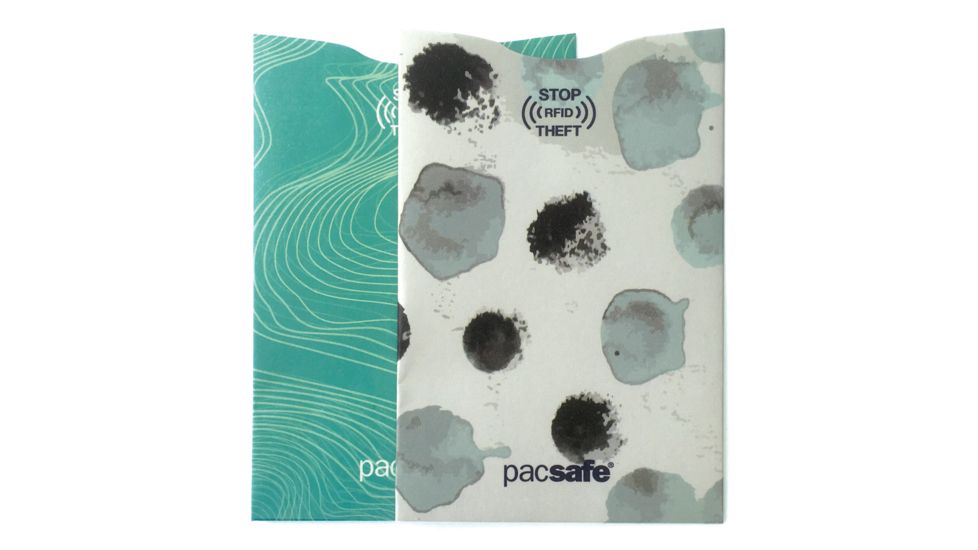 Pacsafe RFIDsleeve 25 RFID-Blocking Credit Card Sleeve, 2 Pack, Water, 10360631
