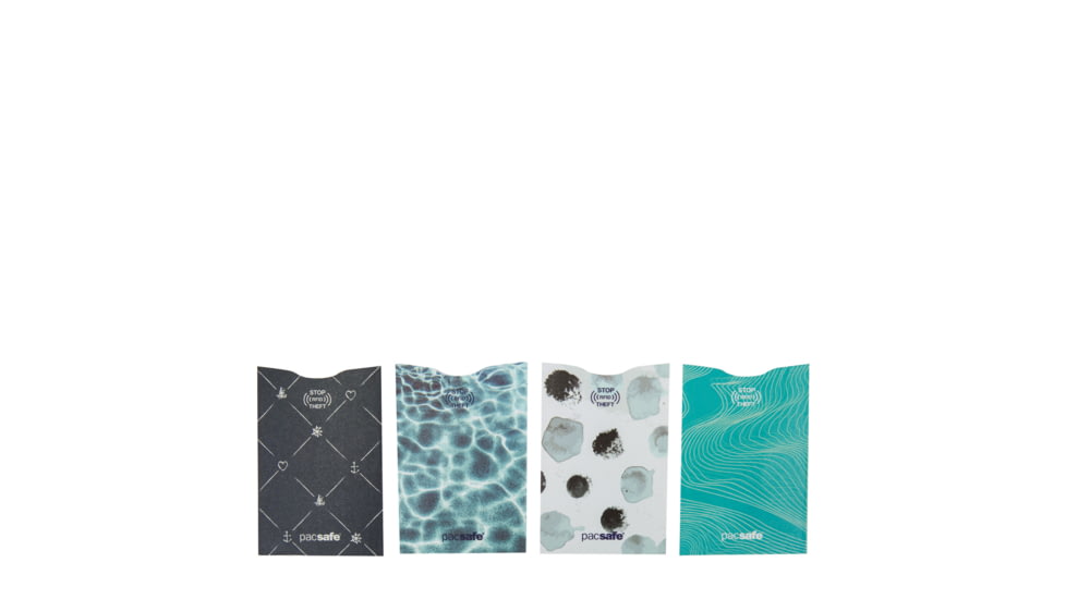 Pacsafe RFIDsleeve 25 RFID-Blocking Credit Card Sleeve, 4  Pack, Water 10363631