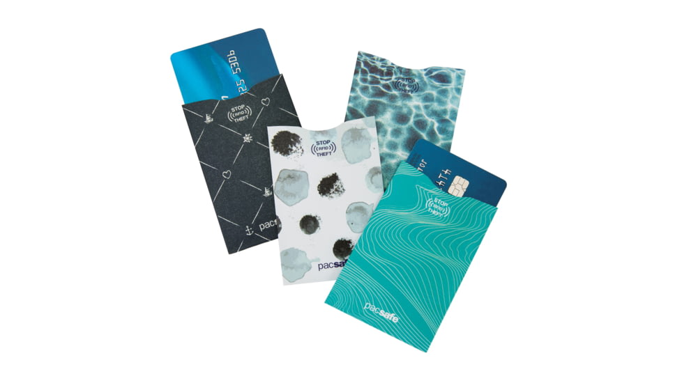 Pacsafe RFIDsleeve 25 RFID-Blocking Credit Card Sleeve, 4  Pack, Water 10363631