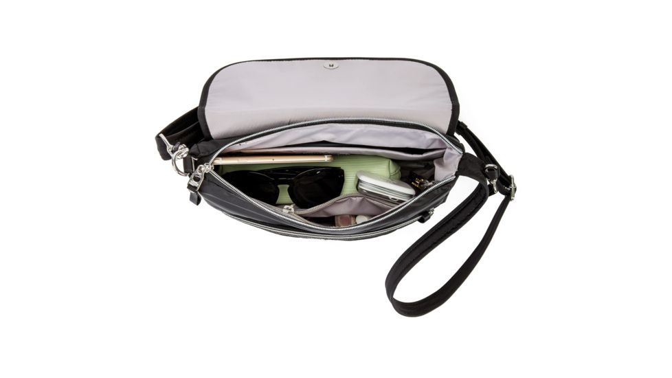 Pacsafe Stylesafe Double Zip Crossbody Bag, Black, 4 Liters, 20630100