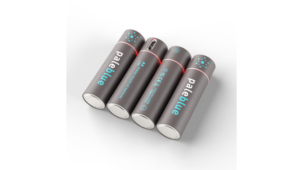 Pale Blue Earth Pale Blue Smart Lithium Ion USB Rechargeable AA Batteries 4 Pack, Gray, PB-AA